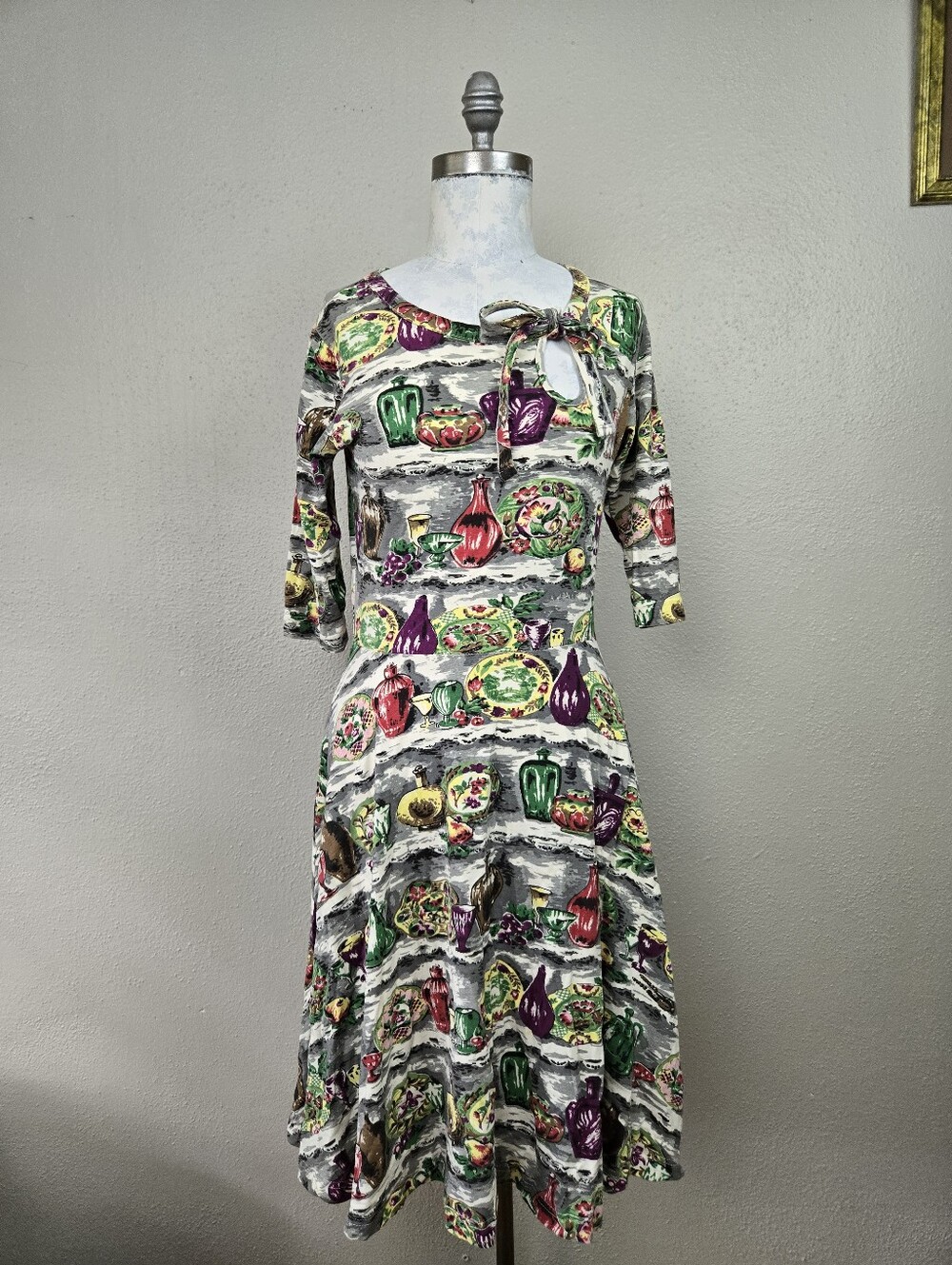 Effie's Heart Fit And Flare Dress Vintage Pottery Print Pockets!
